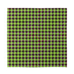 Trippy green Houndstooth Pattern Print Silk Bandana