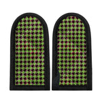 Trippy green Houndstooth Pattern Print Skillet Handle Cover