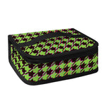 Trippy green Houndstooth Pattern Print Small Lunch Bag