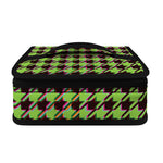 Trippy green Houndstooth Pattern Print Small Lunch Bag