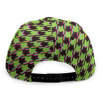 Trippy green Houndstooth Pattern Print Snapback Cap