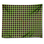 Trippy green Houndstooth Pattern Print Tapestry