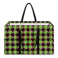 Trippy green Houndstooth Pattern Print Utility Tote Bag