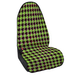 Trippy green Houndstooth Pattern Print Waterproof Car Seat Cover