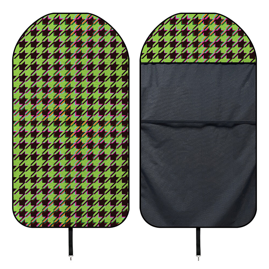 Trippy green Houndstooth Pattern Print Waterproof Car Seat Cover