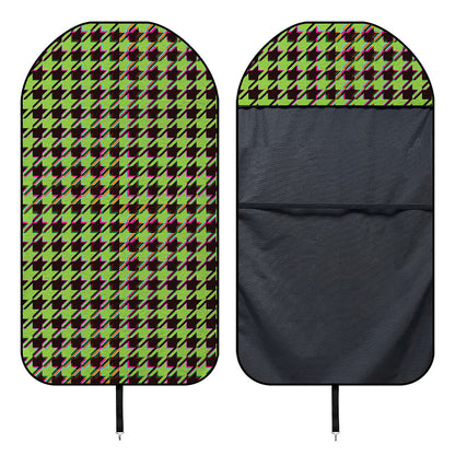 Trippy green Houndstooth Pattern Print Waterproof Car Seat Cover