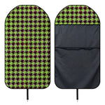 Trippy green Houndstooth Pattern Print Waterproof Car Seat Cover