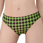 Trippy green Houndstooth Pattern Print Women's Panties