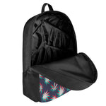 Trippy Hemp Leaves Reggae Pattern Print 17 Inch Backpack