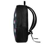 Trippy Hemp Leaves Reggae Pattern Print 17 Inch Backpack