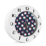 Trippy Hemp Leaves Reggae Pattern Print Alarm Clock