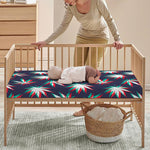 Trippy Hemp Leaves Reggae Pattern Print Baby Crib Sheet
