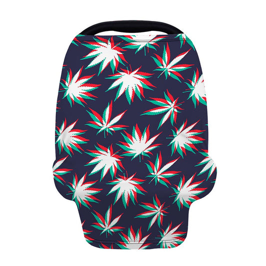 Trippy Hemp Leaves Reggae Pattern Print Baby Seat Cover