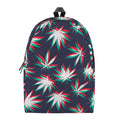 Trippy Hemp Leaves Reggae Pattern Print School Backpack