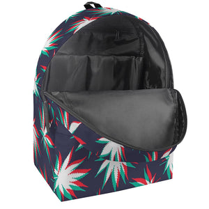 Trippy Hemp Leaves Reggae Pattern Print Backpack