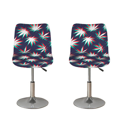 Trippy Hemp Leaves Reggae Pattern Print Bar Stool Covers