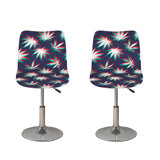 Trippy Hemp Leaves Reggae Pattern Print Bar Stool Covers