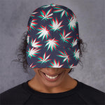 Trippy Hemp Leaves Reggae Pattern Print Baseball Cap