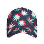 Trippy Hemp Leaves Reggae Pattern Print Baseball Cap