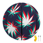 Trippy Hemp Leaves Reggae Pattern Print Basketball