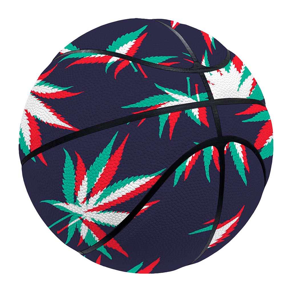 Trippy Hemp Leaves Reggae Pattern Print Basketball