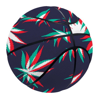 Trippy Hemp Leaves Reggae Pattern Print Basketball