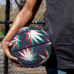 Trippy Hemp Leaves Reggae Pattern Print Basketball