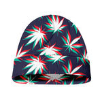 Trippy Hemp Leaves Reggae Pattern Print Beanie