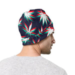 Trippy Hemp Leaves Reggae Pattern Print Beanie