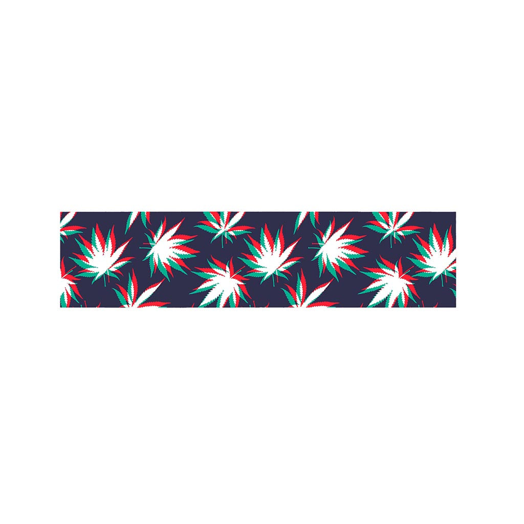 Trippy Hemp Leaves Reggae Pattern Print Bed Runner