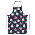 Trippy Hemp Leaves Reggae Pattern Print Bib Apron With Pocket