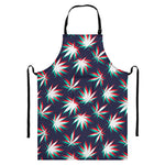 Trippy Hemp Leaves Reggae Pattern Print Bib Apron With Pocket