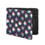 Trippy Hemp Leaves Reggae Pattern Print Bifold Wallet