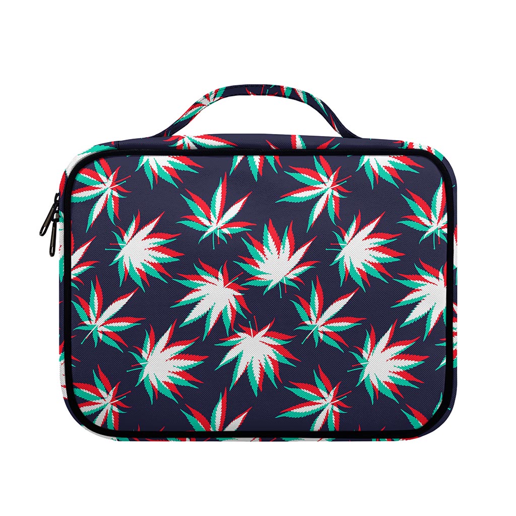 Trippy Hemp Leaves Reggae Pattern Print Briefcase Bible Bag