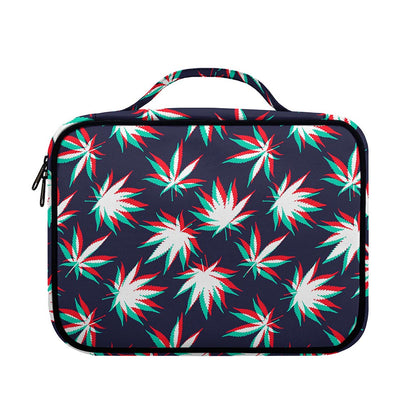 Trippy Hemp Leaves Reggae Pattern Print Briefcase Bible Bag