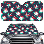 Trippy Hemp Leaves Reggae Pattern Print Car Windshield Sun Shade