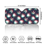 Trippy Hemp Leaves Reggae Pattern Print Car Windshield Sun Shade