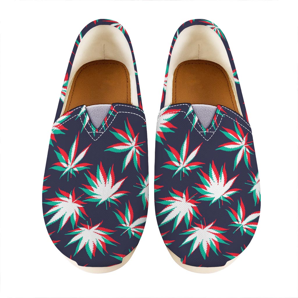 Trippy Hemp Leaves Reggae Pattern Print Casual Shoes