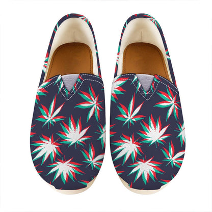 Trippy Hemp Leaves Reggae Pattern Print Casual Shoes