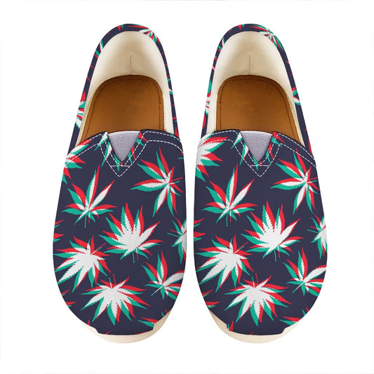 Trippy Hemp Leaves Reggae Pattern Print Casual Shoes