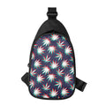 Trippy Hemp Leaves Reggae Pattern Print Sling Bag
