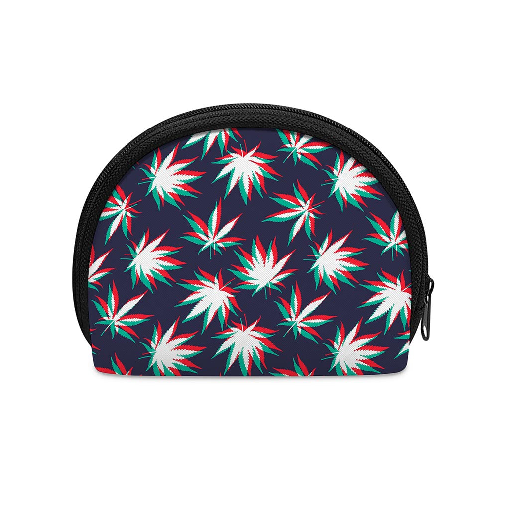 Trippy Hemp Leaves Reggae Pattern Print Coin Purse