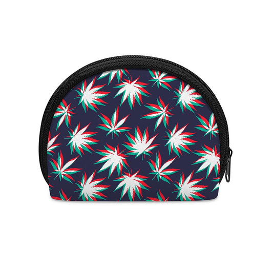 Trippy Hemp Leaves Reggae Pattern Print Coin Purse