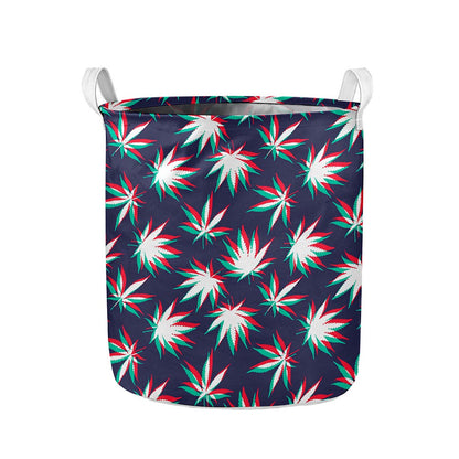 Trippy Hemp Leaves Reggae Pattern Print Collapsible Laundry Basket