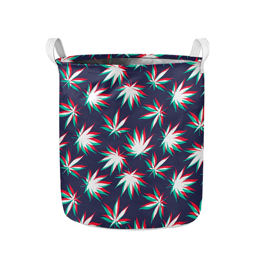 Trippy Hemp Leaves Reggae Pattern Print Collapsible Laundry Basket