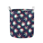 Trippy Hemp Leaves Reggae Pattern Print Collapsible Laundry Basket