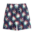 Trippy Hemp Leaves Reggae Pattern Print Cotton Shorts