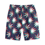 Trippy Hemp Leaves Reggae Pattern Print Cotton Shorts