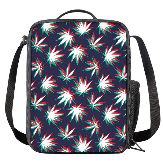 Trippy Hemp Leaves Reggae Pattern Print Crossbody Lunch Bag
