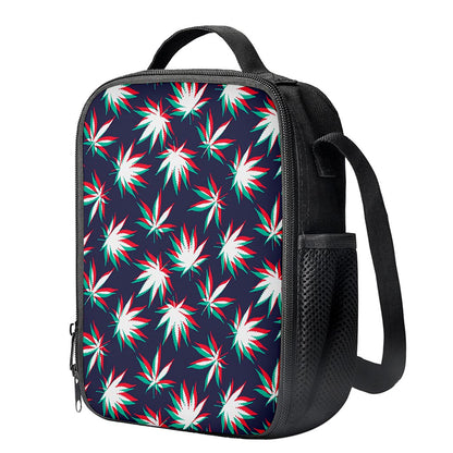 Trippy Hemp Leaves Reggae Pattern Print Crossbody Lunch Bag
